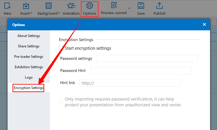 add password to protect your presentation